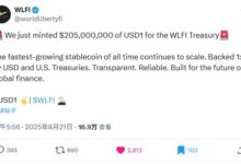 WLFI官方发布!为财库增发了2.05亿美元的USD1稳定币-WLFI中文网